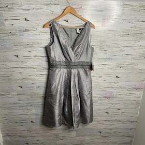 JS collections silver dress beaded size 10  NWT